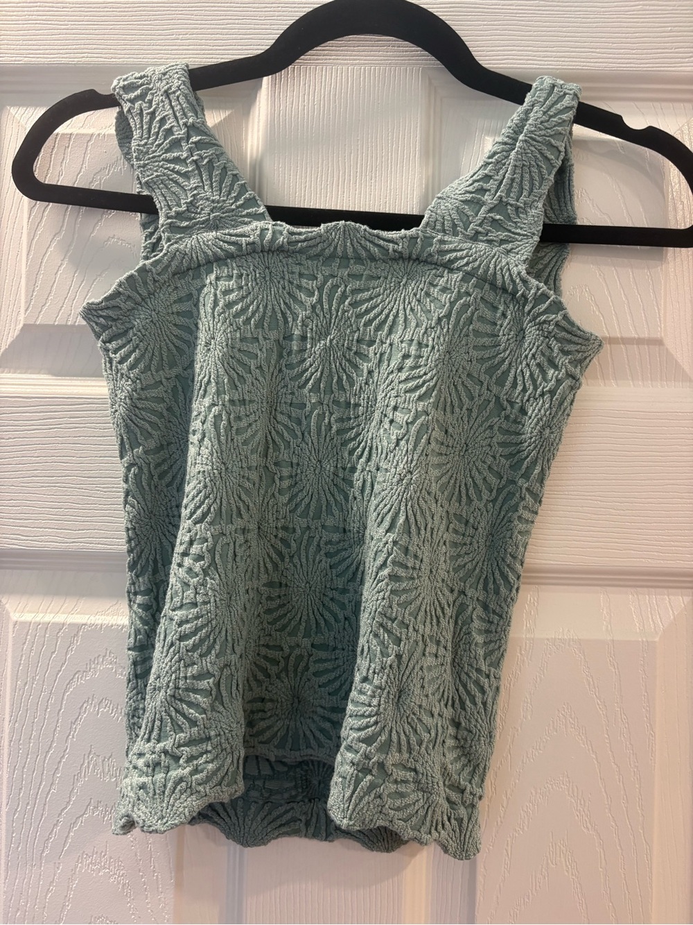 Amazon Sage Green Textured Square-Neck Tank Top